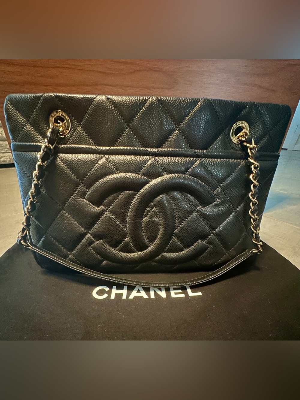 CHANEL GST Black Caviar Leather Gold Hardware Tote 18 Series Full Set NWT